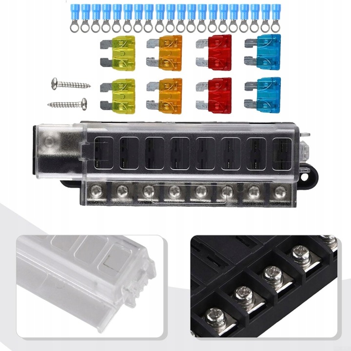 8-GNIAZDOWY POIGNÉE FUSIBLES KOMPAKTOWA BOÎTE FUSIBLES 12-32 V