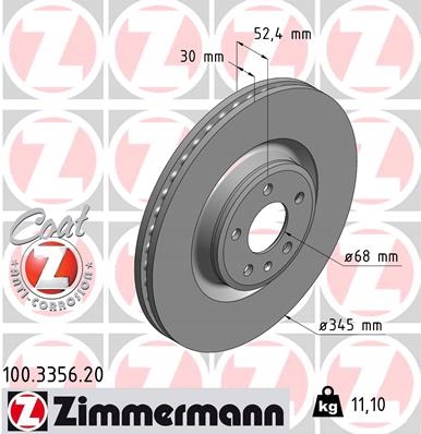 DISCO DE FRENADO ZIMMERMANN 100.3356.20 