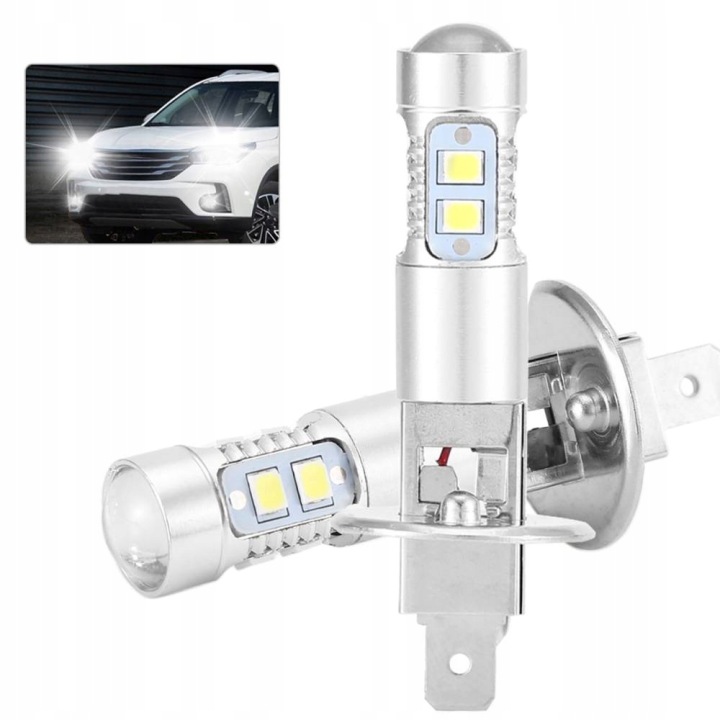 2 CV AMPOULE LED H1 BLANCHE 6000K 1600LM 3-5W 12-28V TRÈS PUISSANT