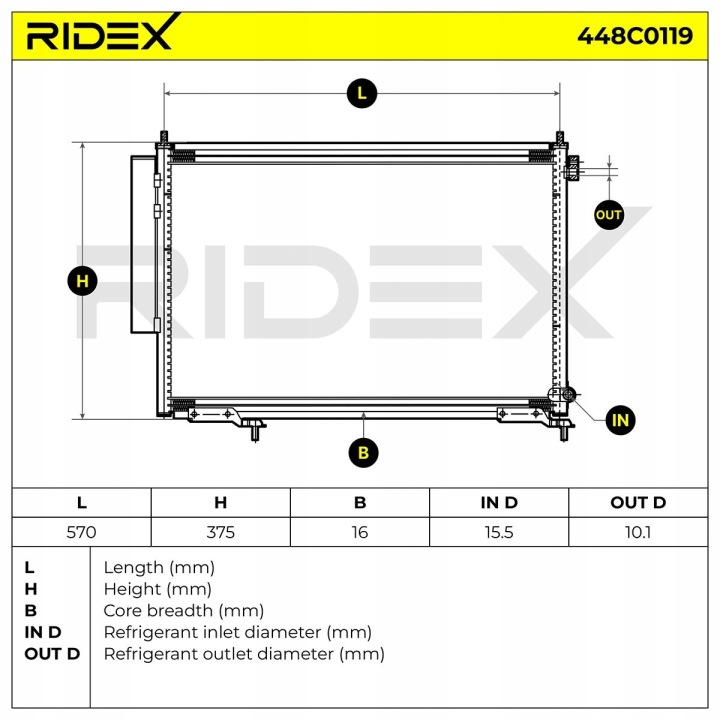 RIDEX 448C0119 DÉSHYDRATEUR CLIMATISATION AVEC SÉCHEUR