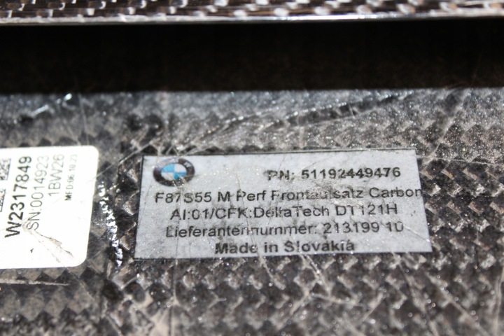 BMW M2 F87 SPOILER SOUS PARE-CHOCS AVANT CARBONE M-PERFORMANCE 51192449476