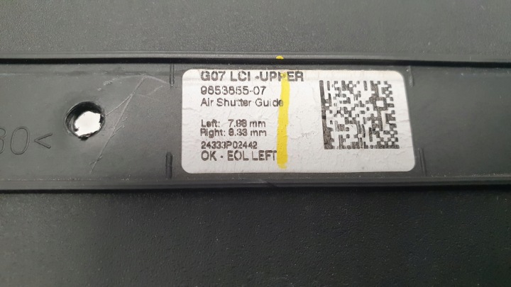 BMW X7 G07 LIFT LCI JALOUSIE STORE ADMISSION AIR 9853855-07