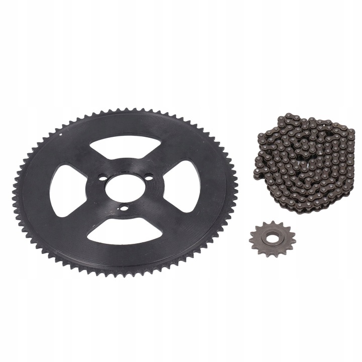 MINI KIT ZEBATEK CHAÎNES MOTOCYCLETTE ACIER 25H 15T AVANT 80T ARRIÈRE 146 LINK