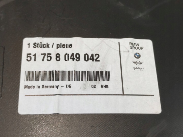 BMW 5 F10 F11 PROTECTION SOUS PARE-CHOCS ARRIÈRE 8049042