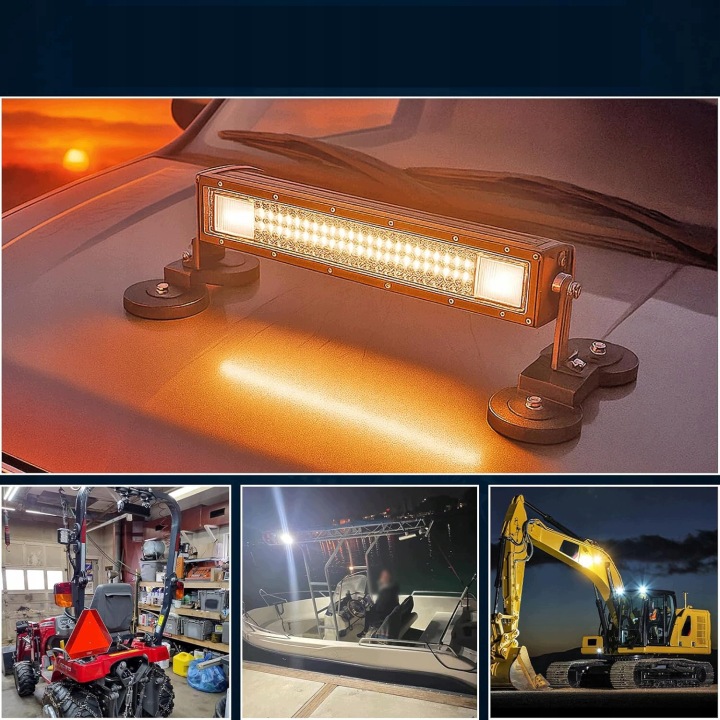 POIGNÉE MAGNÉTIQUE VERS PHARE LED PUISSANT AIMANT DE TOIT 4 PIÈCES 88MM