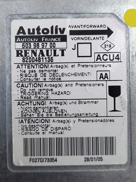 MODULE COUSSINS D'AIR RENAULT SCENIC II 8200481136