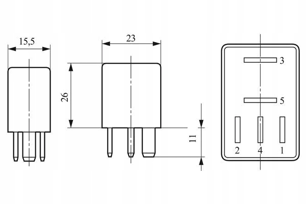 BO 0332201107 RELÉ 12V 20/10A (5 STYKOW) MICRO / 