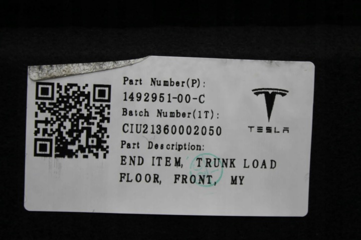 TESLA MODÈLE Y 2021 REVÊTEMENT COUVERCLES DE COFFRE
