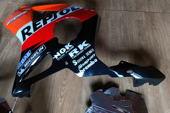 HONDA CBR 954 CBR954 CBR900RR 02-03 DÉFLECTEUR D'AIR PARE-SOLEIL ENSEMBLE CALOTTE REPSOL