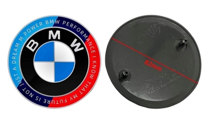 ŽENKLELIS NA VARIKLIO DANGTĮ DANGTĮ EMBLEMA BMW 50 TUNING nuotrauka 1