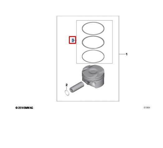 NOUVEAU BMW 1 E81 ENGINE PISTON RINGS 11257561848 7561848 ORIGINAL 11-25-7-561-
