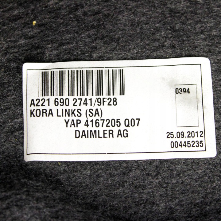 MERCEDES-BENZ AVEC W221 2012 GAUCHE CÔTÉ AUTRE ÉLÉMENTS WYKONCZENIA COUVERCLES DE COFFRE