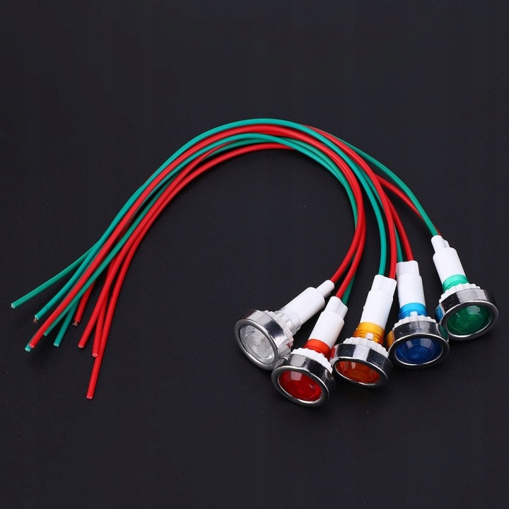 15X VOYANT AMPOULE KONTROLNA LED DC12V 5 COULEURS 10MM