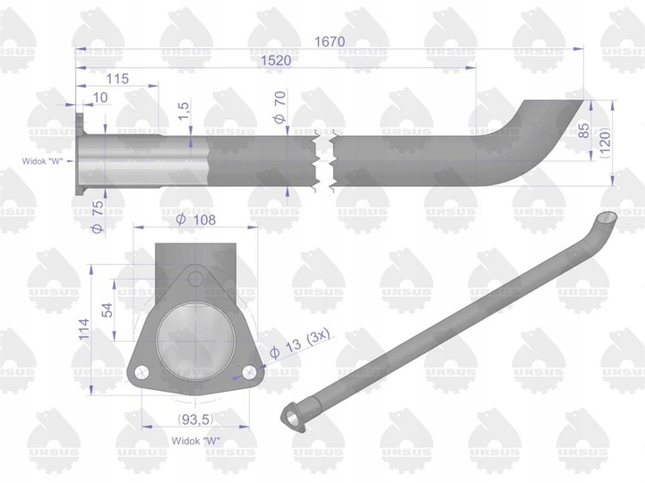 TUBO SILENCIADOR C-385 TURBO ORIGINAL URSUS URSUS 89014040RU 