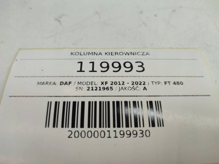 COLONNE DIRECTION 2121965 DAF XF 106 LIFT 2021 EURO 6