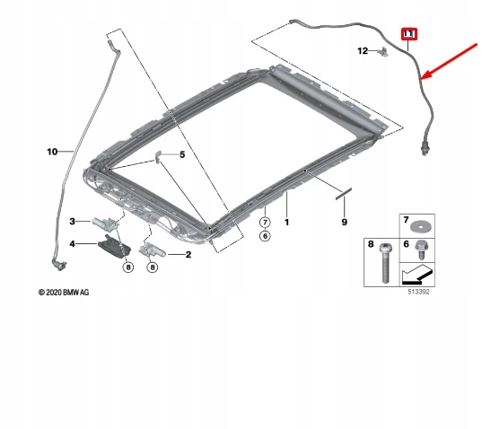 BMW X3 G01 TUYAU WYLOTOWY EAU ARRIÈRE DROIT 54107414348 7414348