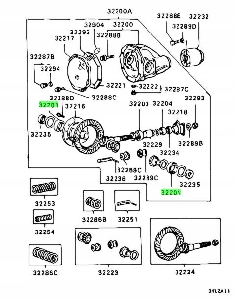 COJINETE DIFERENCIAL TRASERO MITSUBISHI LANCER EVO 7 / 8 / 9 RS (Z LSD) 