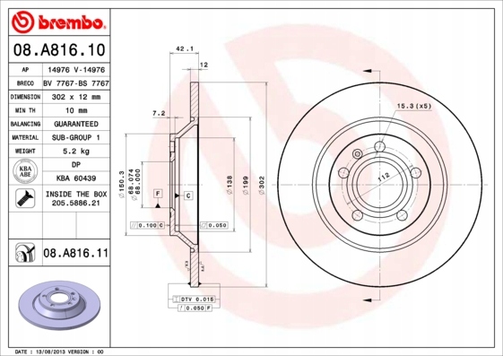 DISCOS ZAPATAS PARTE TRASERA BREMBO AUDI A6 ALLROAD C6 