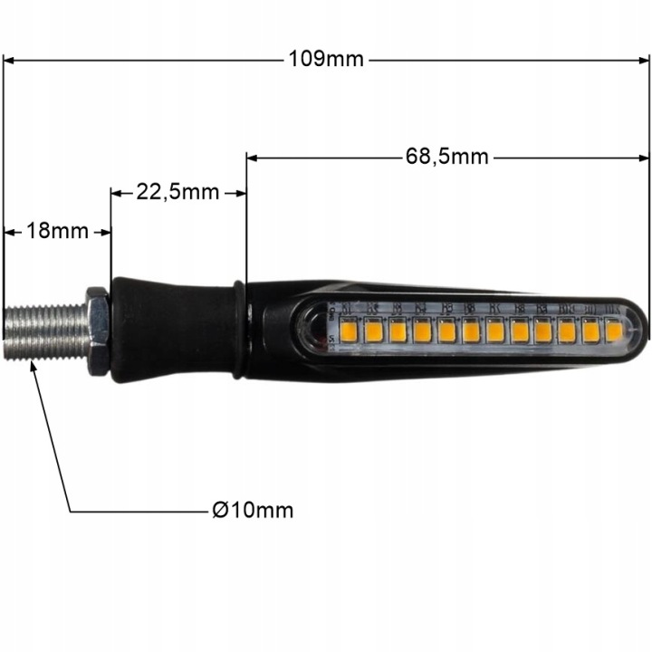 ZD59B 4 CLIGNOTANTS 12 LED FLOTTANT DYNAMIQUE