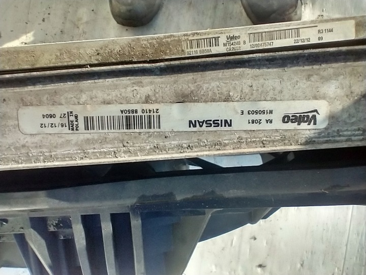 NISSAN QASHQAI J10 RADIATEUR EAU CLIMATISATION VENTILATEUR 21410BB50A
