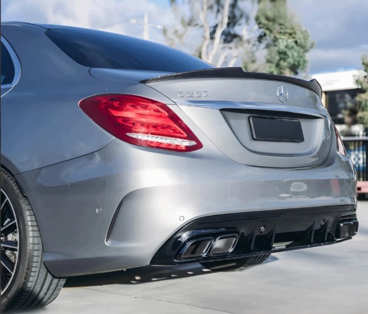 MERCEDES W205 C63 AMG BERLINE UNIVERSEL COMPLET DIFFUSEUR EMBOUTS ÉCHAPPEMENT TEXTURE DE WATTS