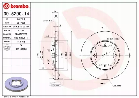 2× DISC BRAKE HONDA ACCORD IV V CIVIC VI + BREMBO PADS BRAKE P 28 042 photo 4 - milautoparts-fr.ukrlive.com