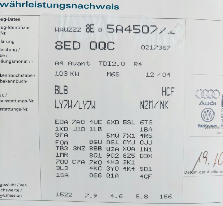 AUDI A4 B7 2004-08 COMMUTATEUR BOUTON FEUX D'URGENCE 8E0941509 ORIGINAL