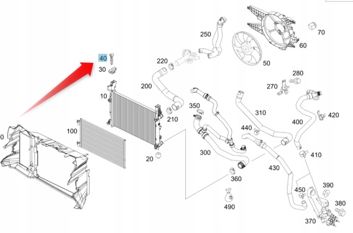 DE COLECTOR PARA DEL RADIADOR SOPORTE SUPERIOR MERCEDES CITAN 