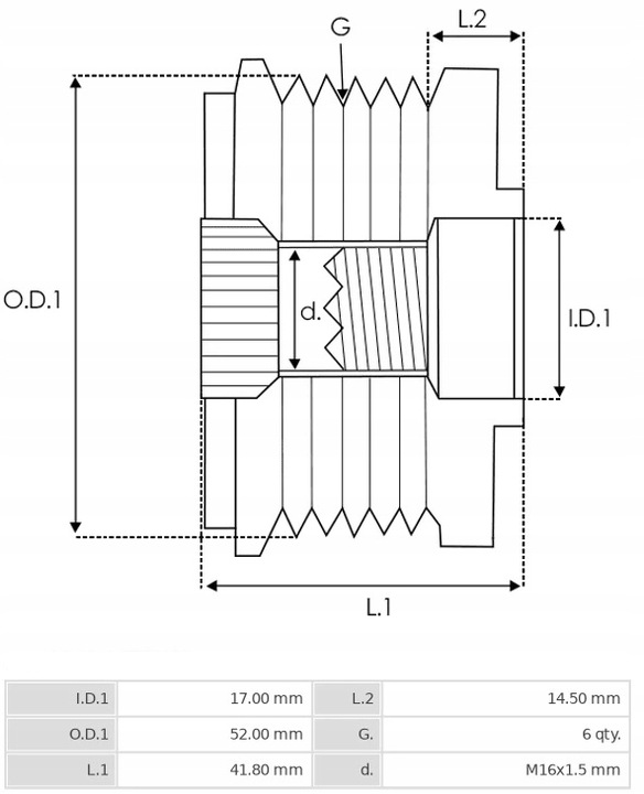 INA 535 0343 10 ALTERNADOR - EMBRAGUE JEDNOKIERUNKOWE RUEDA POLEA 