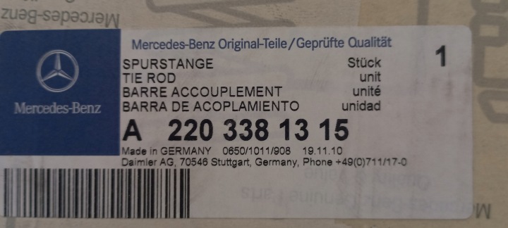EMBOUT BARRE DE DIRECTION MERCEDES A2203381315