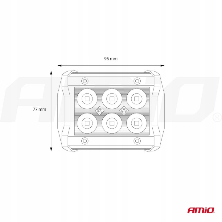 PHARE TRAVAILLÉ PHARES ANTIBROUILLARD LED ANTIBUÉE AWL17 6LED 1440LM 6500K 12V 24V AMIO