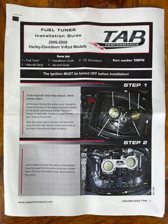 MODULE DE TUNING TAB PERFORMANCE HARLEY DAVIDSON V-ROD, NIGHT ROD 2006-12