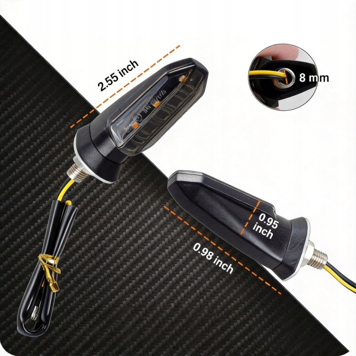 4PCS CLIGNOTANTS 3 LED VERS QUADA SCOOTER MOTOCYCLETTE M8 MOTO 2026 NEUF