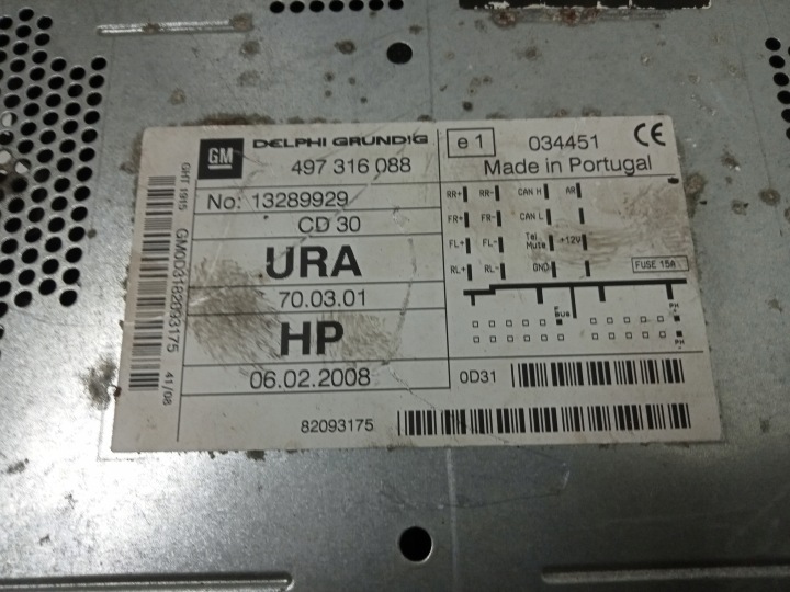 RADIO AUTORADIO CD30 OPEL ASTRA III 497316088