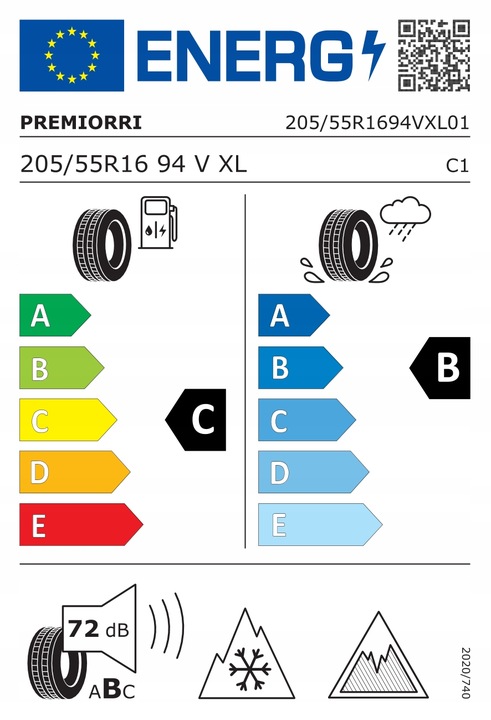 2 X 205/55R16 NEUMÁTICOS NUEVO CALOROCZNE 94V XL RANT 