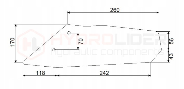 COUTRE SKRZYDLOWY AGRÉGAT PODORYWKOWEGO GRUBERA GAUCHE 260MM DEUX OUVERTURES