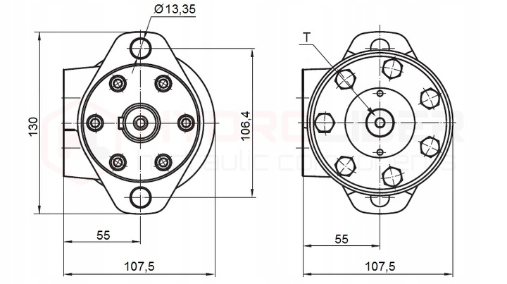 MOTOR HIDRÁULICO BMR50 800OBR 6,4KW 25 REBAK ROZRZUTNIK NAWOZU C330 C360 