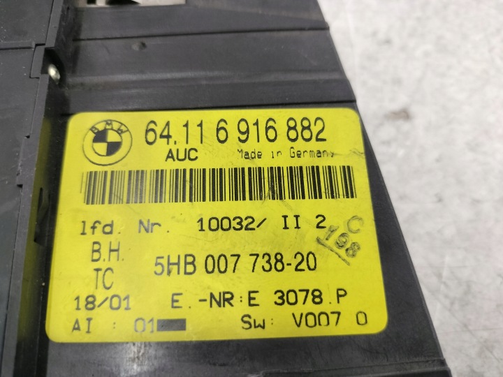 PANNEAU CLIMATISATION BMW 64116916882