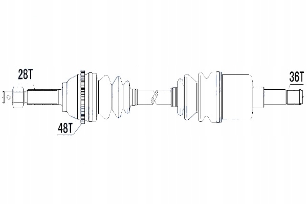 DEMI-ARBRE MENÉE FORD TRANSIT 2.0TDCI 92KW 2.0DI 74KW 00-06 GAUCHE