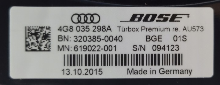 HAUT-PARLEUR AVANT DROIT BOSE AUDI A7 4G8 4G8035298A