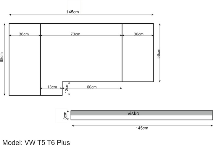 MATERAC PARA MULTIVAAL T5, T6 PARA PARTE TRASERA AL PIANCE H=8CM MEMORY 