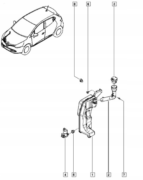 RENAULT OE 289104294R RÉSERVOIR LIQUIDE VERS LAVE-GLACES