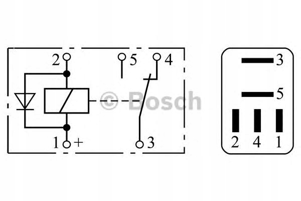 RELAIS 24V/5/10A/5PIN AVEC DIODE BOSCH 0 332 207 402