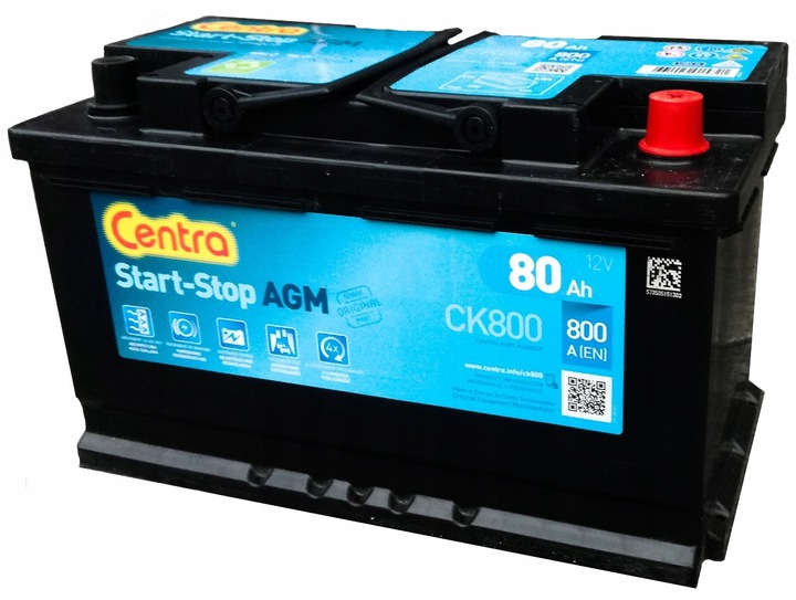 CENTRA Start-Stop CK800 Batterie 12V 80Ah 800A B13 AGM-Batterie CK800