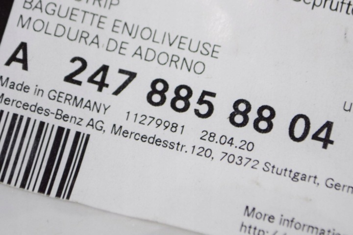MERCEDES-BENZ GLA H247 PARE-CHOCS AVANT DROIT INFÉRIEUR NEUF ORIGINAL A247885