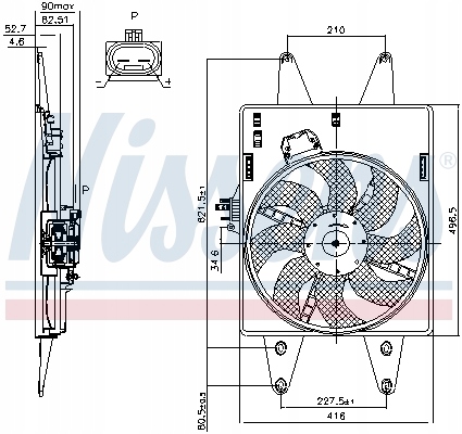 NISSENS VENTILATEUR RADIATEUR FIAT DOBLO 01- 1.9 D