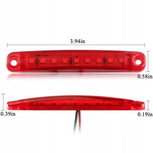 10 PIEZAS FARO LUZ DE POSICIÓN 9 DIODO LUMINOSO LED 12V 24V ROJO 