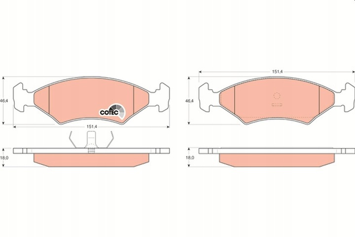 ZAPATAS DE FRENADO KIA PARTE DELANTERA SHUMA/SEPHIA -01 GDB255 