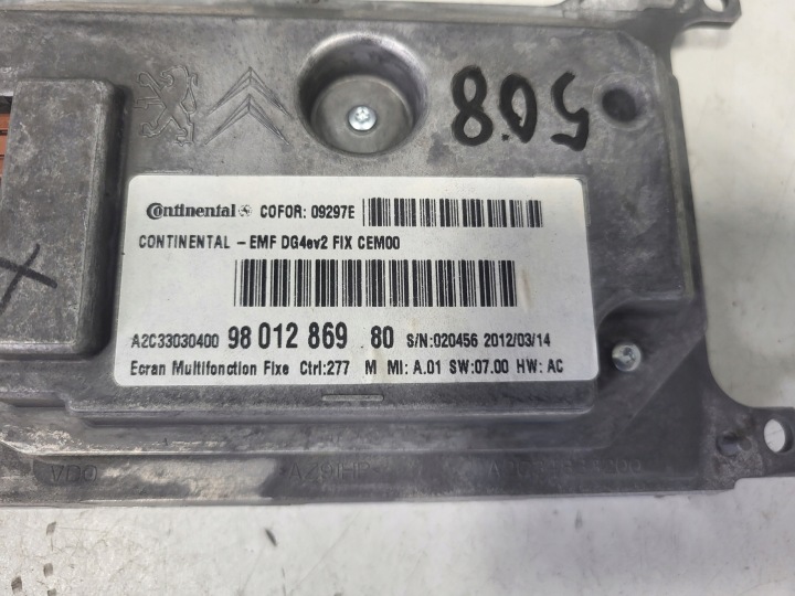 ÉCRAN MONITEUR PEUGEOT 508 I 9801286980