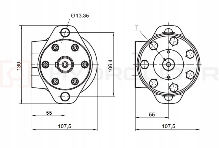 MOTEUR HYDRAULIQUE BMR SMR 36/OBR 1110OBR/MIN AVEC MANCHON IVS